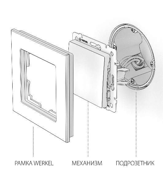 Перекрестный переключатель одноклавишный Werkel W1113001 (белый)