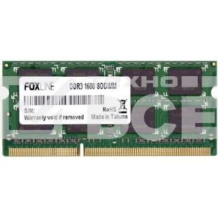 Оперативная память Foxline, DDR3, 8GB (1x8 GB), 1600 MHz, CL11, SO-DIMM