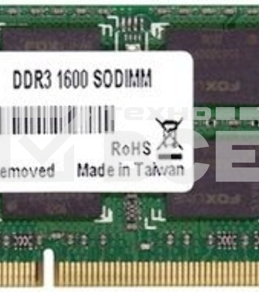 Оперативная память Foxline, DDR3, 8GB (1x8 GB), 1600 MHz, CL11, SO-DIMM