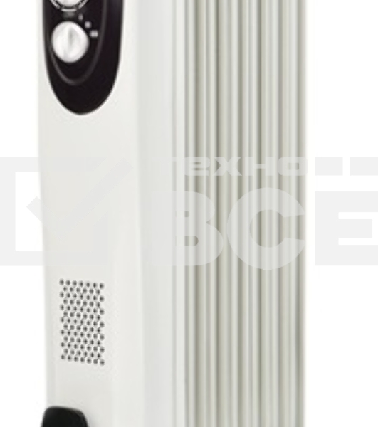 Масляный обогреватель Ballu Classic BOH/CL-07WRN (7 секций), белый, 1500 Вт, 20 м2, термостат
