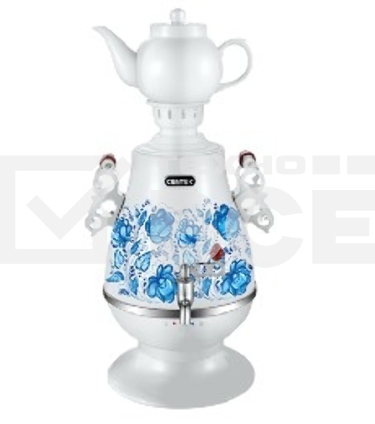 Самовар электрический CENTEK СТ-0091A Самовар Centek СТ-0091 A (белый+рисунок), 4.0л, 2300Вт, поддерж.t + LED индикатор, керам заварник