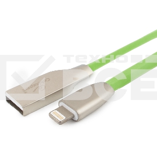 Кабель Cablexpert для Apple CC-G-APUSB01Gn-1M, AM/Lightning, серия Gold, длина 1м, зеленый, блистер