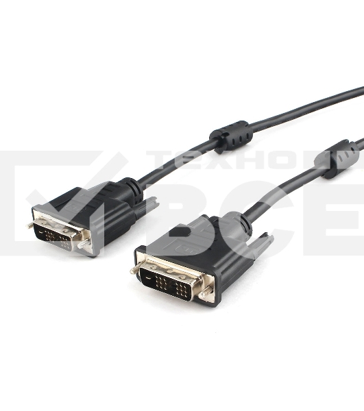 Кабель DVI-D single link Cablexpert CC-DVIL-BK-6, 19M/19M, 1.8м, CCS, черный, экран, феррит.кольца, пакет