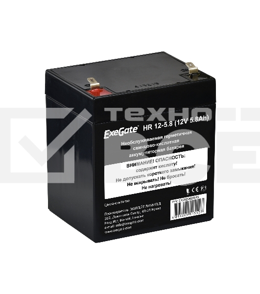 Батарея ExeGate HR 12-5.8 (12V 5.8Ah 1223W), клеммы F1