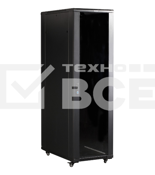 Шкаф серверный Lanmaster (TWT-CBB-42U-8X10-G1) напольный 42U 800x1000мм пер.дв.стекл задн.дв.двуст. 2 бок.пан. 800кг черный IP20