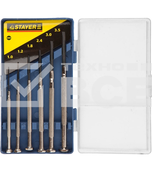 Набор STAYER(2560-H6_z01) Отвертки для точных работ, 6 предметов