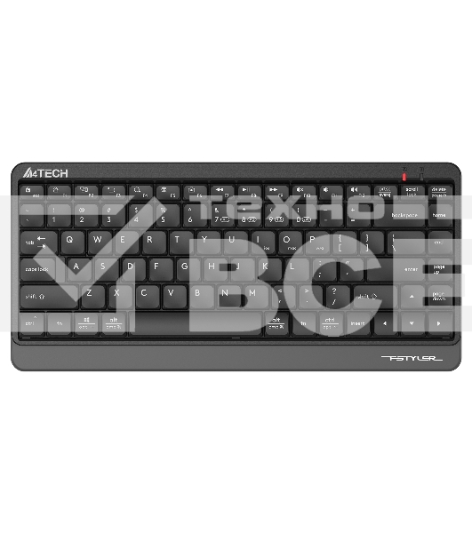 Клавиатура беспроводная A4Tech Fstyler FBK11 (FBK11 GREY), USB, Bluetooth/Радиоканал, черный/серый