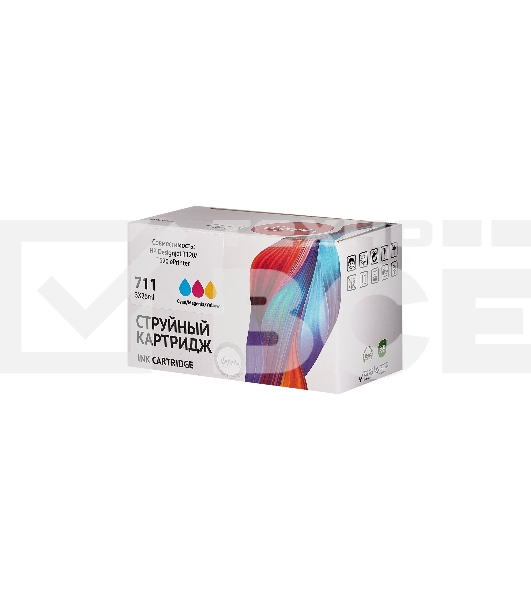 Набор струйных картриджей Sakura P2V32A (№711 Tri-colour) для HP, триколор, 73 мл. (3шт)