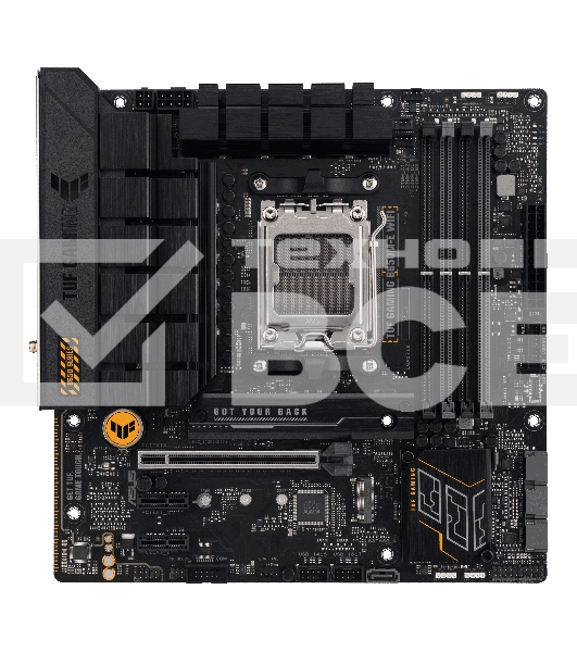 Материнская плата ASUS TUF GAMING B650M-E WIFI, AM5, AMD B650, 4xDDR5, 4xSATA, 2xM.2, 1xPCI-E 4.0 x16, 2xPCI-E x1, 2xDP, 1xHDMI, 1x 2.5Gb LAN, 1xUSB-A 3.2 Gen 2, 2xUSB-A 3.2 Gen 1, 4xUSB 2.0, 1xUSB-C 3.2 Gen 2, 3x3.5 мм, 7.1, Micro-ATX