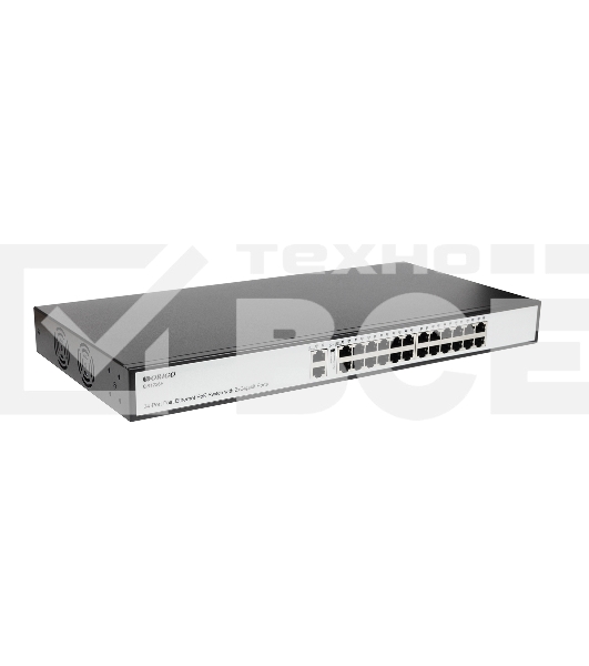 Неуправляемый PoE-коммутатор ORIGO OS1226P/285W/A1A 24x100Base-TX PoE+, 2x1000Base-T, PoE-бюджет 285 Вт, корпус металл