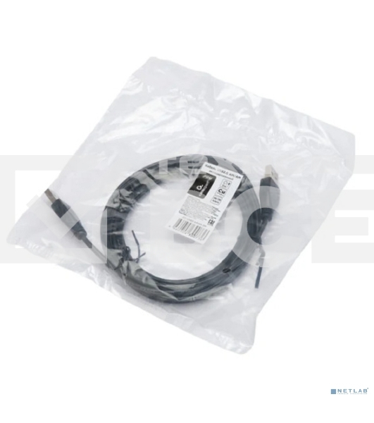 Кабель USB2.0 Cablexpert CC-USB2-AMAM-3M, AM/AM, экран, 28/26AWG, медь, Pro, 3м, черный, пакет