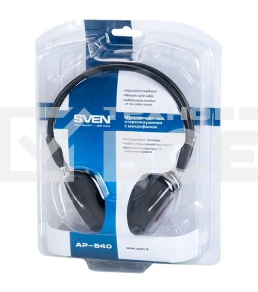 Гарнитура SVEN AP-540 с регулятором громкости черный/красный