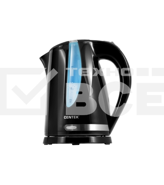 Чайник Centek CT-0040 Black 1.8л, 2200Вт, открывание кнопкой, внутренняя подсветка     