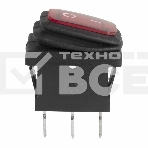 Выключатель клавишный 250V 6А (3с) ON-OFF красный  с подсветкой  Mini ВЛАГОЗАЩИТА Rexant, фото2