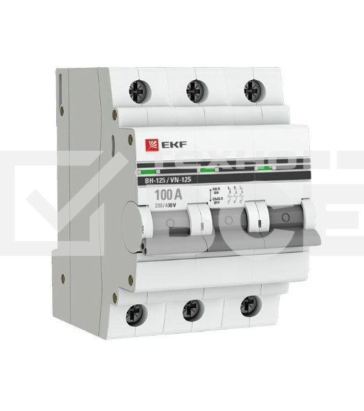 Выключатель нагрузки 3п 100А ВН-125 PROxima EKF SL125-3-100-pro