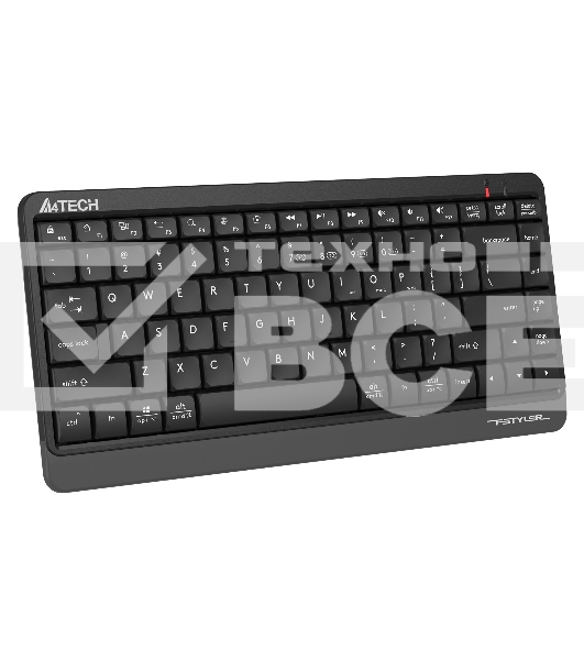 Клавиатура беспроводная A4Tech Fstyler FBK11 (FBK11 GREY), USB, Bluetooth/Радиоканал, черный/серый