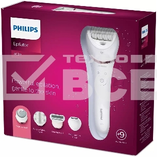 Эпилятор Philips BRE740/10 скор.:2 насад.:8 от аккум. белый