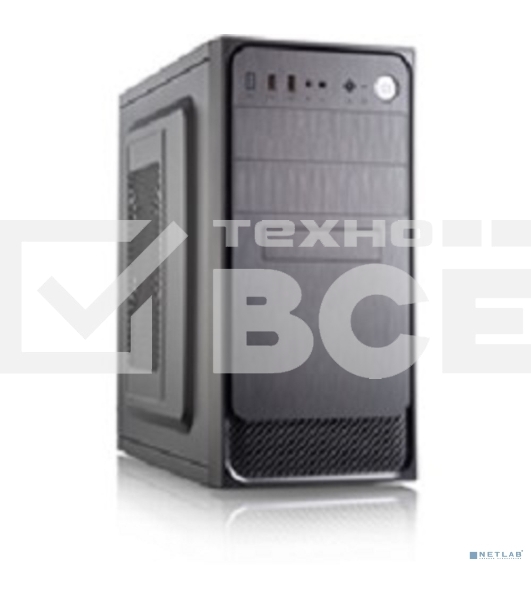 Компьютерный корпус с блоком питания Foxline 450Вт. Сase Forza mATX, 450W, 2xUSB 2.0, Black, w/o FAN, 12 см fan PSU, power cord