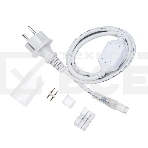 Установочный набор для двухстороннего Neon-night Гибкого неона 8х16 мм (шнур питания каучук с диодным мостом и вилкой, заглушка, переходная муфта, игла) 1,5м, фото 1