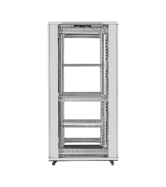 Шкаф телекоммуникационный 19' напольный 42U ExeGate EC-FS-42U.800.1000.V.V.GREY (19”, 42U, 800x1000x2054mm (ШхГхВ), передняя перфорированная дверь, задняя двойная перфорированная дверь, съемные боковые панели, пыле- и влагозащита IP20, встроенный вентиляционный модуль, 1 полка в комплекте, светло-серый RAL 7035, 3 коробки)