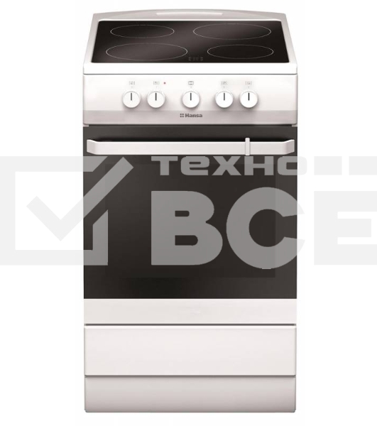 Плита электрическая Hansa FCCW54000 белый, конфорок 4 шт, духовка 68 л, 50 см x 85 см x 60 см