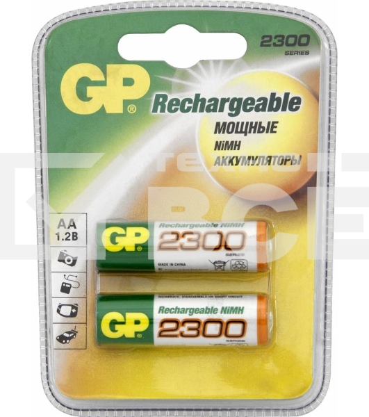 Аккумулятор GP 230AAHC AA NiMH 2250mAh (2шт)