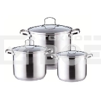 Набор посуды KELLI KL-4230 6 пред. (Наб.кастрюль-3 шт. - 2,1 л, 3 л и 4 л. Внутри шкала измерения. Ручки не нагреваются. Высококач. нерж. сталь. 5-слойное капсульное дно. Зеркальная поверхность. Матовая полоска. Можно использ-ть на всех типах плит + индук, фото2