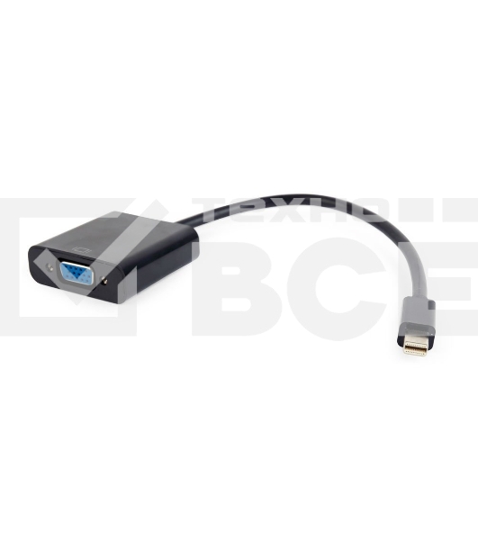 Переходник miniDisplayPort - VGA, Cablexpert A-mDPM-VGAF-02, 20M/15F, длина 15см, черный, пакет