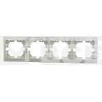 Рамка LEZARD 701-0300-149 серия Мира 4-ая горизонтальная б/вст кремовый со вст., фото 1