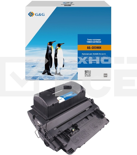 Картридж лазерный G&G GG-CE390X черный (24000стр.) для HP LJ Enterprise 600 M602n/M603n/M4555f MFP