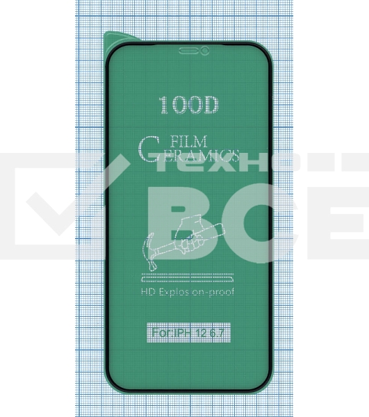 Керамическая пленка (стекло) для Iphone 12 Pro Max черный