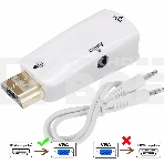 Переходник аудио-видео Premier 5-983AC HDMI (m)/VGA (f)/Jack 3.5 (f) белый, фото2