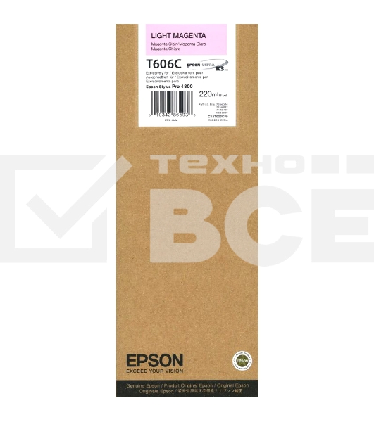 Картридж струйный Epson C13T606C00 светло-пурпурный (220 мл) для Stylus Pro 4800