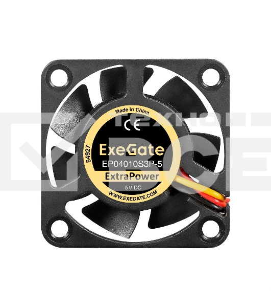 Вентилятор для корпуса ExeGate ExtraPower EP04010S3P-5 черный, 40 мм, 7500 об/мин, 35 дБ, 3 pin