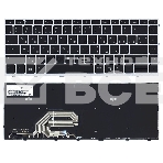 Клавиатура для ноутбука HP ProBook 640 G4 черная с серой рамкой, фото2