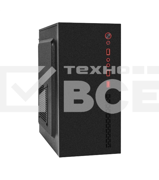 Компьютерный корпус Minitower ExeGate EX299408RUS BAA-403-AA500 (mATX, БП AA500 с вент. 8см, 2*USB, HD Audio, черный)