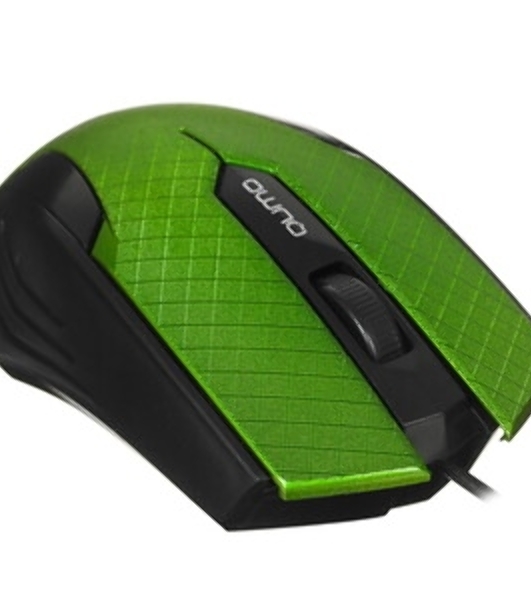 Мышь проводная Qumo Office M14 зеленый, 1000 dpi, USB, кнопки - 3