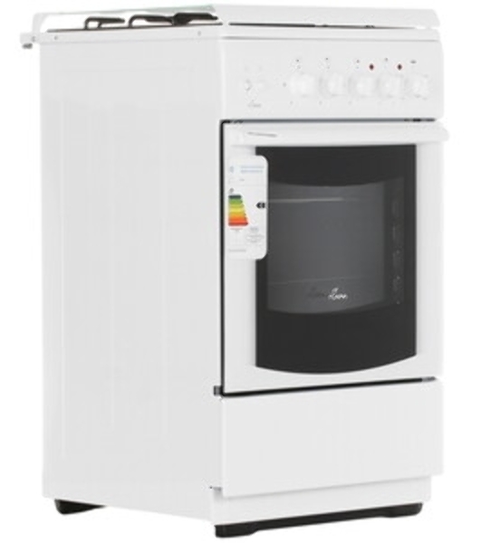 Плита комбинированная Flama RK 23-121 W белый, конфорок 3 газовых и 1 электрическая, духовка 50 л, 50 см x 85 см x 60 см