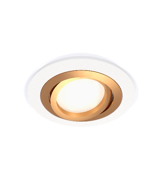 Комплект встраиваемого поворотного светильника Ambrella light XC7621083 SWH/PYG белый песок/золото желтое полированное MR16 GU5.3 (C7621, N7004)