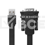 Конвертер-переходник Greenconnect 2.0m плоский, черный, 28/26 AWG, USB 2.0 AM / DB9 RS-232 PROF GCR-UOC5M-BCG-2.0m, чипсет PL2303RA, фото3