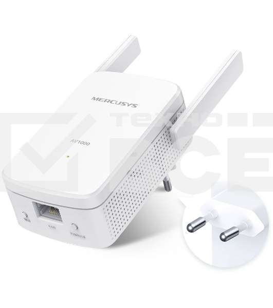 Комплект гигабитных Wi-Fi адаптеров Mercusys Powerline AV1000 Powerline kit with 300Mbps Wi-Fi, plug and play, up to 300 meters over an existing electrical circuit, the kit includes a MP510 and a MP500.