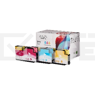 Набор струйных картриджей Sakura P2V32A (№711 Tri-colour) для HP, триколор, 73 мл. (3шт)