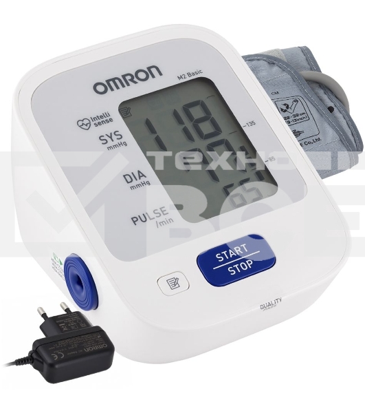 Тонометр OMRON M2 Basic (HEM-7121-ARU) с адаптером