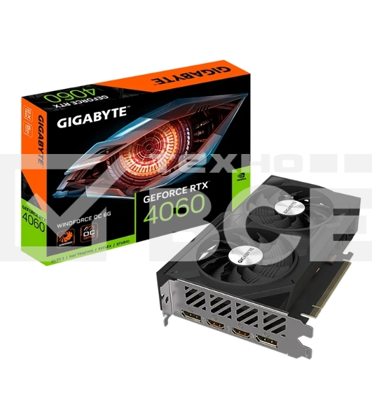 Видеокарта Gigabyte NVIDIA GeForce RTX 4060 8Gb 128bit GDDR6 2475/17000 HDMIx2 DPx2 HDCP Ret GV-N4060WF2OC-8GD