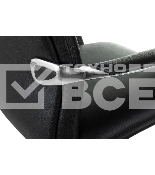 Кресло руководителя Бюрократ _VEGA черный кожа крестов. алюминий