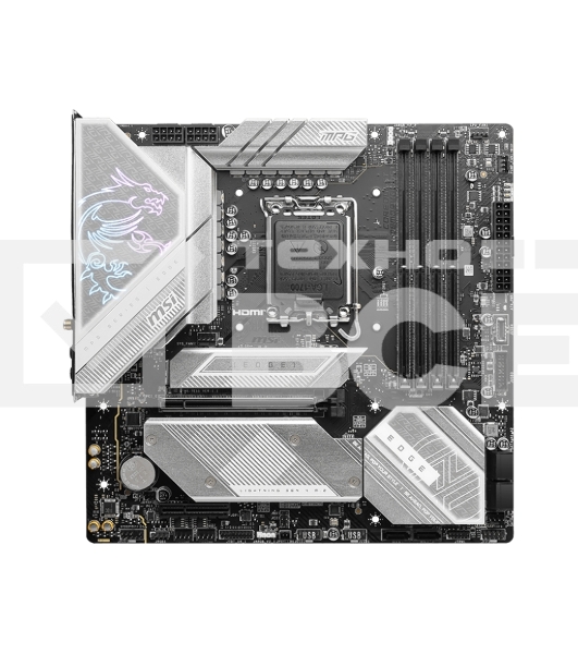 Материнская плата MSI MPG B760M EDGE TI WIFI, LGA 1700, Intel B760, 4xDDR5, 3xM.2, 6xSATA, 3xUSB 3.2 Gen 2, 4xUSB 2.0, 1xUSB Type-C, 1xHDMI, 1xDP, 1xLAN 2.5 Гбит/с, 7.1, Micro-ATX