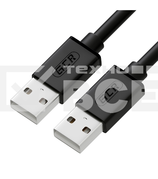 Кабель 0.15m USB 2.0, AM/AM, черный, 28/28 AWG, экран, армированный, морозостойкий
