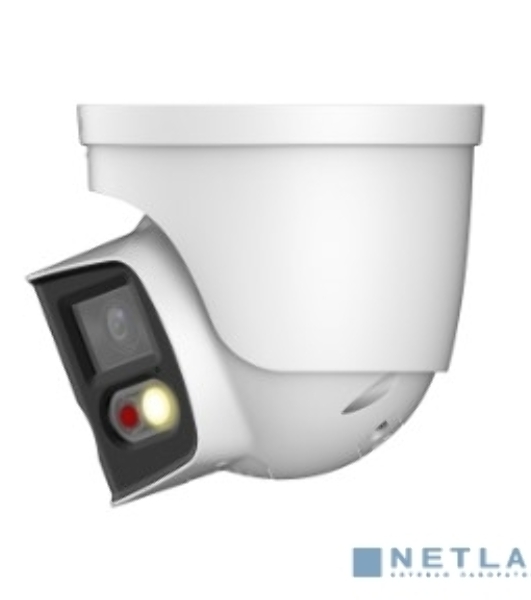 Уличная купольная IP-видеокамера DAHUA DH-IPC-PDW3849P-A180-E2-AS-PV-0280B DUO с ИИ и активным сдерживанием 2x 4Мп, 1/2.7” CMOS, моторизованный объектив 2.8мм, видеоаналитика, ИК 25м, LED 20м