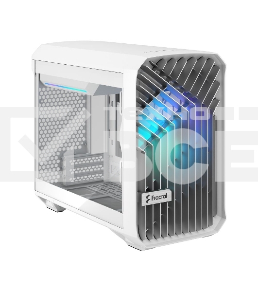 Компьютерный корпус без блока питания Fractal Design Torrent Nano RGb TG Clear Tint, Mini-Tower, 1x180мм RGb, 2xUSB-A 3.2 + 1xUSB 3.2 Type-C mITX, mDTX белый