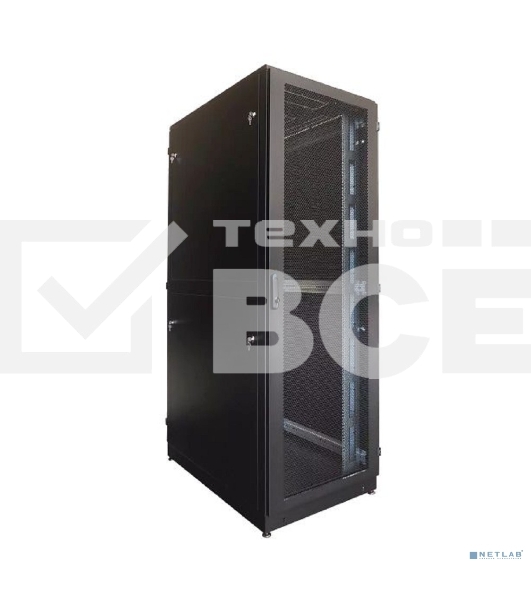 Шкаф серверный напольный 42U (800 1000) двойные перфорированные двери 2 шт., черный